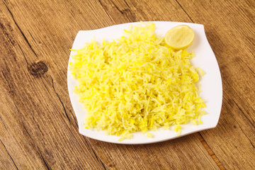 Yellow rice with lime