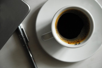 Desktop business coffee laptop notebook
