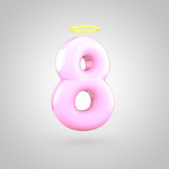 Cute angelic pink number 8 with halo