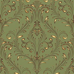 Vector damask seamless pattern element. Classical luxury old fashioned damask ornament, royal victorian seamless texture for wallpapers, textile, wrapping. Exquisite floral baroque template.