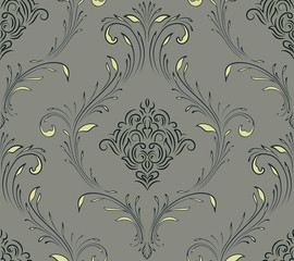 Vector damask seamless pattern element. Classical luxury old fashioned damask ornament, royal victorian seamless texture for wallpapers, textile, wrapping. Exquisite floral baroque template.