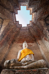 Buddha statue at Wat Prasat Nakorn Luang, Ayutthaya, Thailand