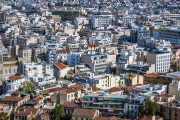 Obraz premium Cityscape of Athens, Greece - view from Acropolis hill