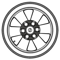 Obraz premium Low Profile Tyre With Wheel