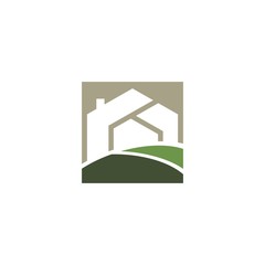 flat color icon for real estate logo
