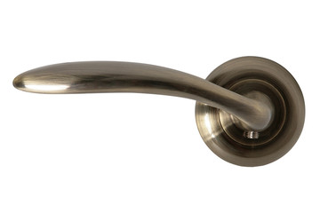 Door handle of bronze on a white background. Isolated on white background