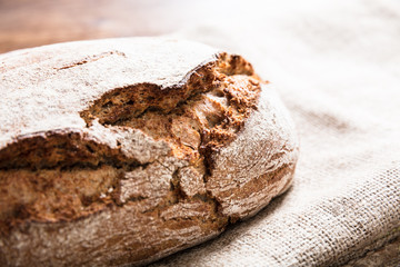 Fresh Baked Bread On Sack