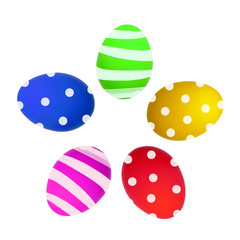 Colorful Easter Eggs isolated on white