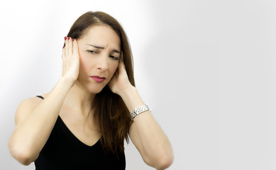 Obraz premium Woman suffering pain, headache.