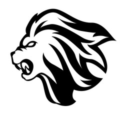 lion head mascot vector lineart