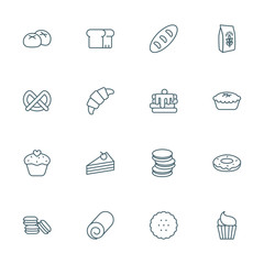 Fototapeta premium Bakery set of vector icons