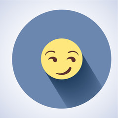 cunning emoticon icon. flat design
