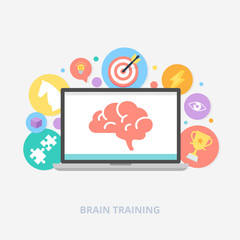 Brain training concept vector illustration