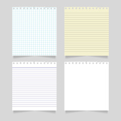 Blank realistic torn paper pieces, vector mockup