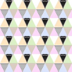 Geometric abstract elements triangles seamless pattern pastel