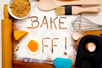 Foto op Plexiglas Baking - Bake Off - written in flour   © CreativeFire