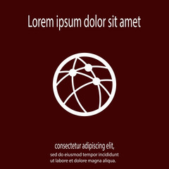 Global technology or social network  icon, vector illustration. Flat design style