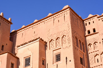 Fototapeta premium Taourirt Kasbah on a Sunny Day in Ouarzazate, Morocco