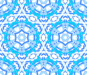 Kaleidoscopic Bright Blue Flower Ornament