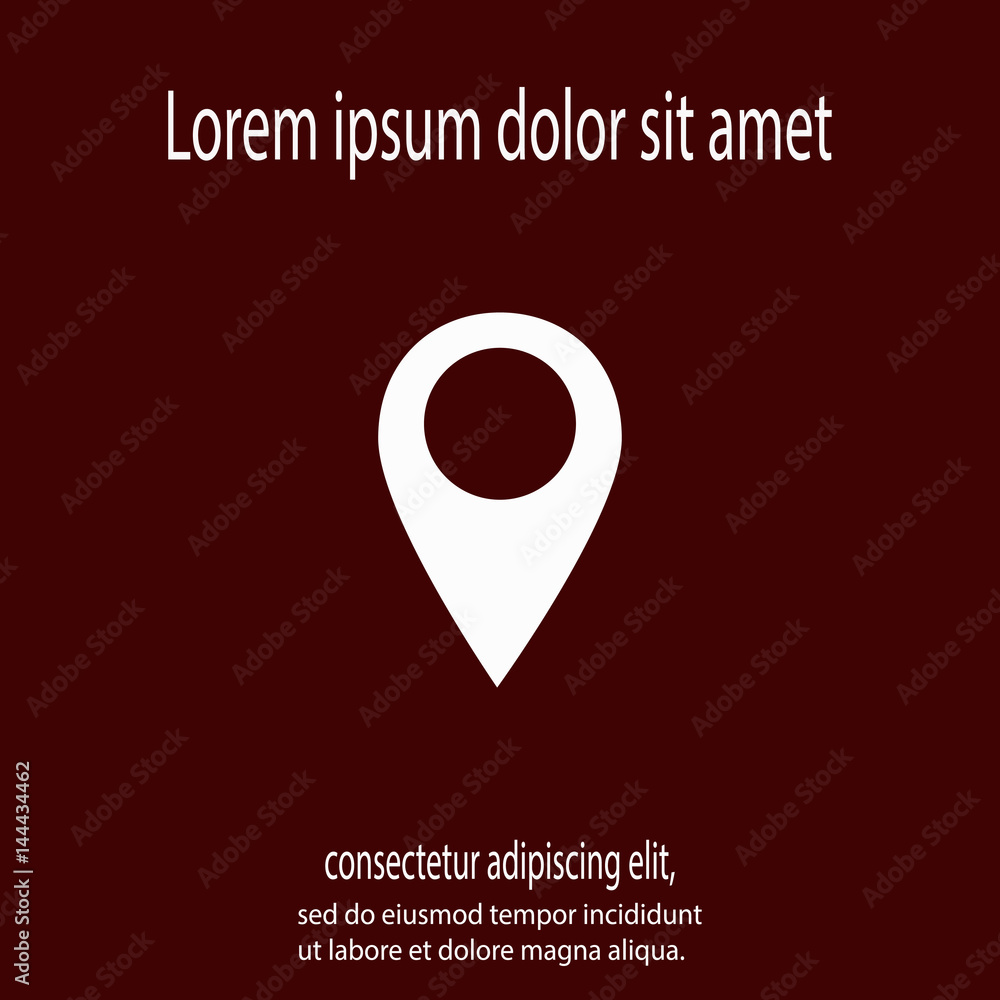 Poster map pointer flat icon, vector illustration. flat design style