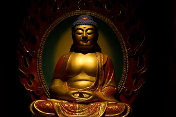 Fotobehang Boeddha boeddhabeeld in tempel