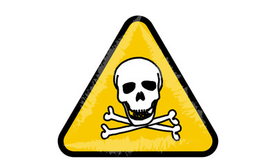 Skull and bones danger sign