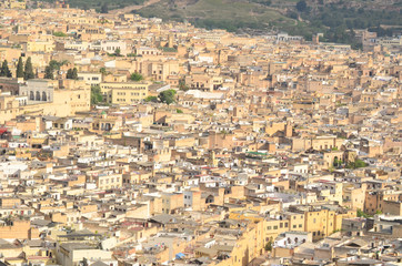 Fototapeta na wymiar Scenic View of the Old Town of Fez in Morocco