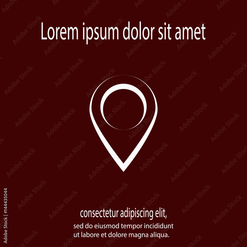 Poster map pointer flat icon, vector illustration. flat design style