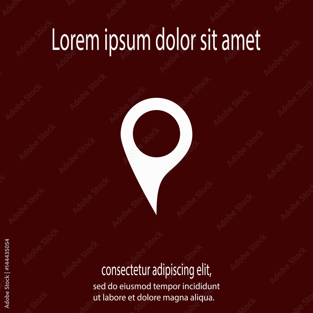 Poster map pointer flat icon, vector illustration. flat design style