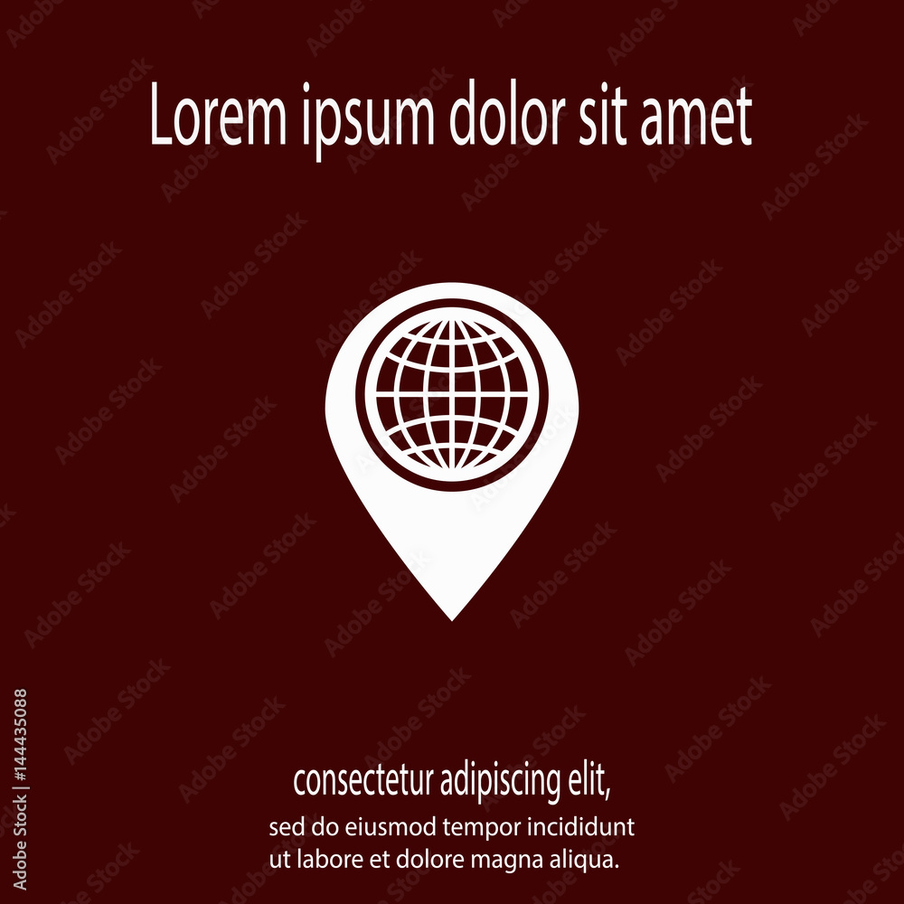 Poster map pointer flat icon, vector illustration. flat design style