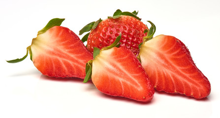 Group of Strawberries isolated on white background