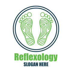 reflexology, zone therapy logo with text space for your slogan / tagline, vector illustration