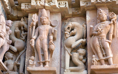 Famous erotic temple in Khajuraho, India