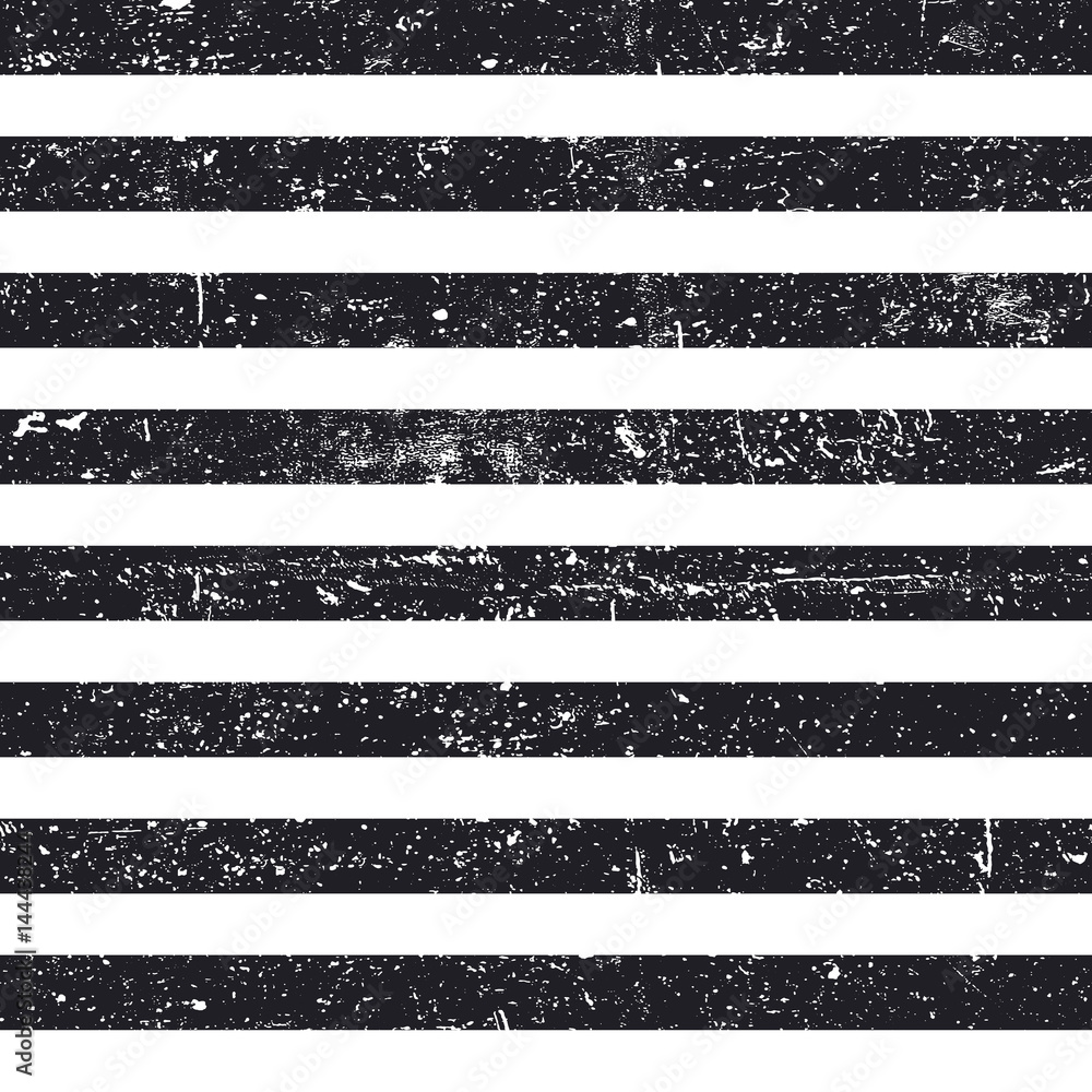 Poster Black textured lines seamless pattern. Stripes vintage pattern. Abstract retro background