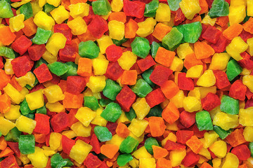 Candied, papaya, kiwi, pineapple mix