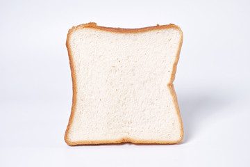 sliced bread on white background