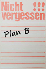 Nicht vergessen, Plan B, vintage memo notepad