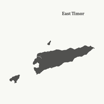 Outline map of East Timor. vector illustration.