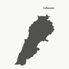 Outline map of Lebanon. vector illustration.
