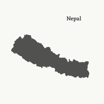 Outline map of Nepal.  vector illustration.