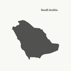 Outline map of Saudi Arabia. vector illustration.