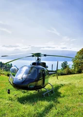 Selbstklebende Fototapeten Helikopter Lavaux Schweiz © Roman Babakin