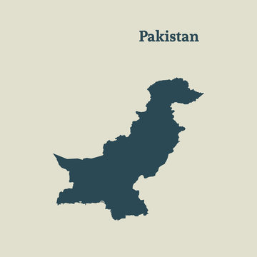 Outline map of Pakistan.  vector illustration.