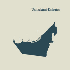 Outline map of United Arab Emirates. vector illustration.