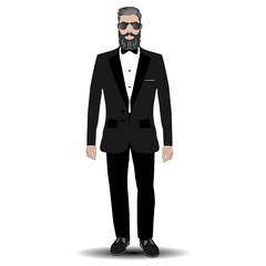 man beard in suit