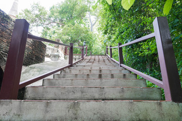 the staircases in the temple