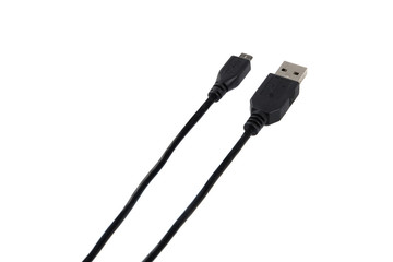 USB cable normal and micro isolated on white