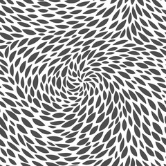 Abstrakte Tapete. Vektornahtloses Muster. Einfacher Blumenhintergrund. Schwarz-Weiß-Darstellung mit Blättern. Süße einfarbige Textur. Minimalistischer Stil.