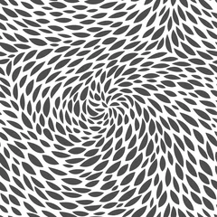 Abstracte behang. Vector naadloos patroon. Eenvoudige bloemenachtergrond. Zwart-wit afbeelding met bladeren. Leuke zwart-wit textuur. Minimalistische stijl. © aunaauna