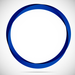 Abstract blue round frame on a light background.
